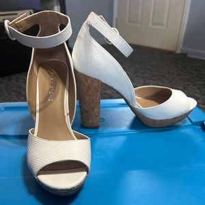 White Open Toe Heels